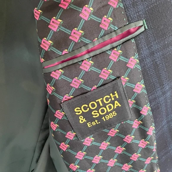Scotch & Soda Plaid Blazer Tailored Single Button Structured Lined Menswear Sz M - Picture 8 of 16